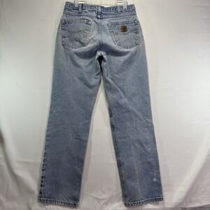 Carhartt Jeans Mens 32x34 Relaxed Fit Denim Workwear Distressed Blue